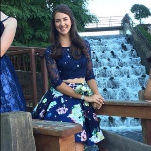 Navy/Floral 2-Piece Dancing Queen Dress